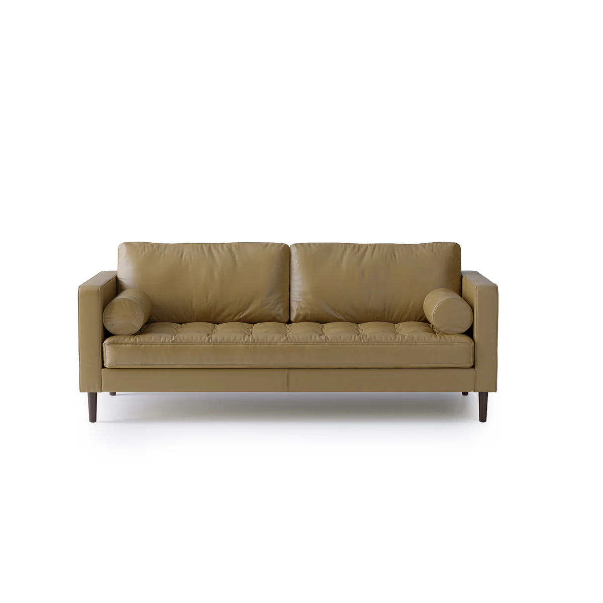 3front (1) Brypo Leather Sand 3 Seater - Image 1