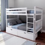 Toto White Double Decker Bed with Drawers