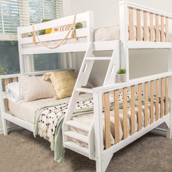 Sandi White & Brown Double Decker Bed