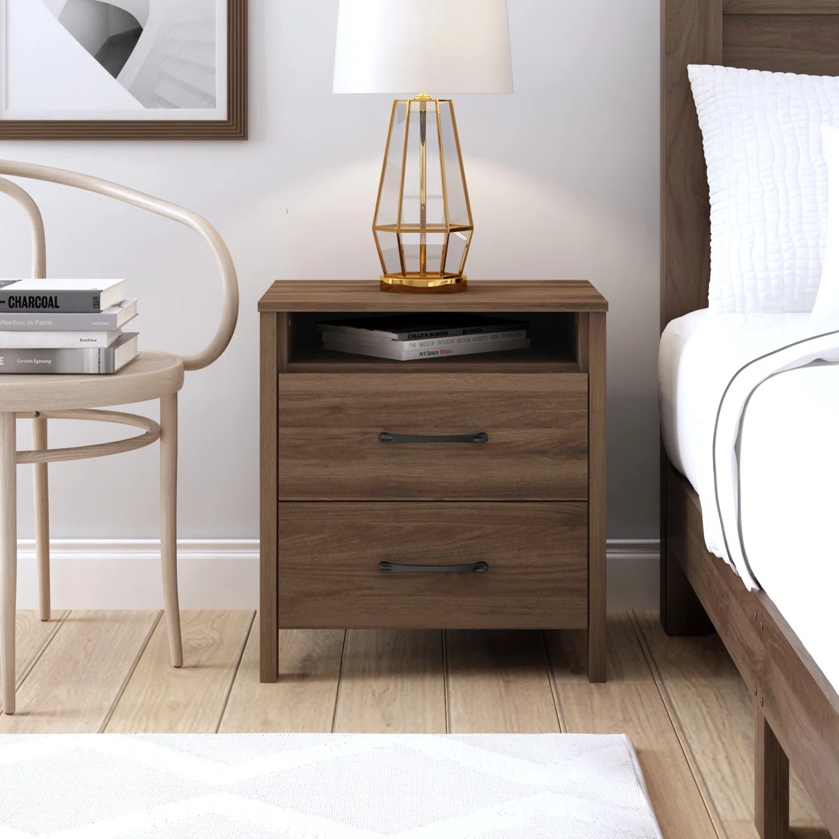 Allysyn+22.7_+2+Drawer+Nightstand-865649118-931287793 (8) Par Alder Brown Bed-Side Drawer - Image 1