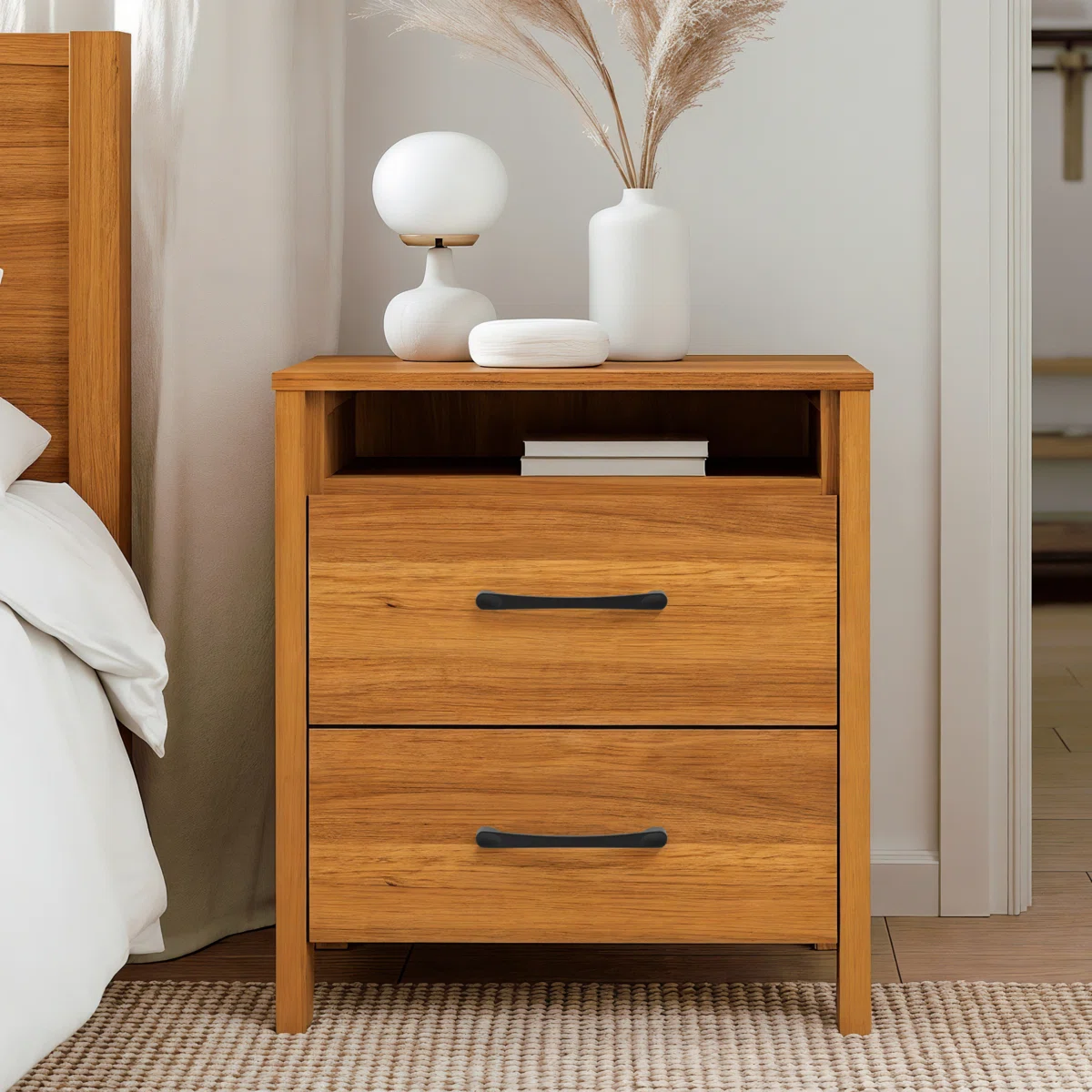 Allysyn+22.7_+2+Drawer+Nightstand-903089212-931287793 Par Walnut Bed-Side Drawer - Image 1