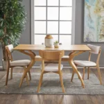 Bena Light Beige 4 Seater Dining Set - Image 2