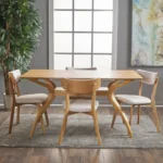 Bena Light Beige 4 Seater Dining Set