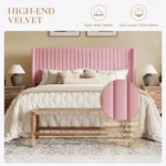 Aila pink queen size(5 by 6) bed - Image 4