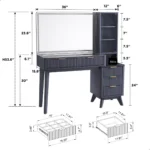 Detu Dark Grey Dressing Table - Image 2