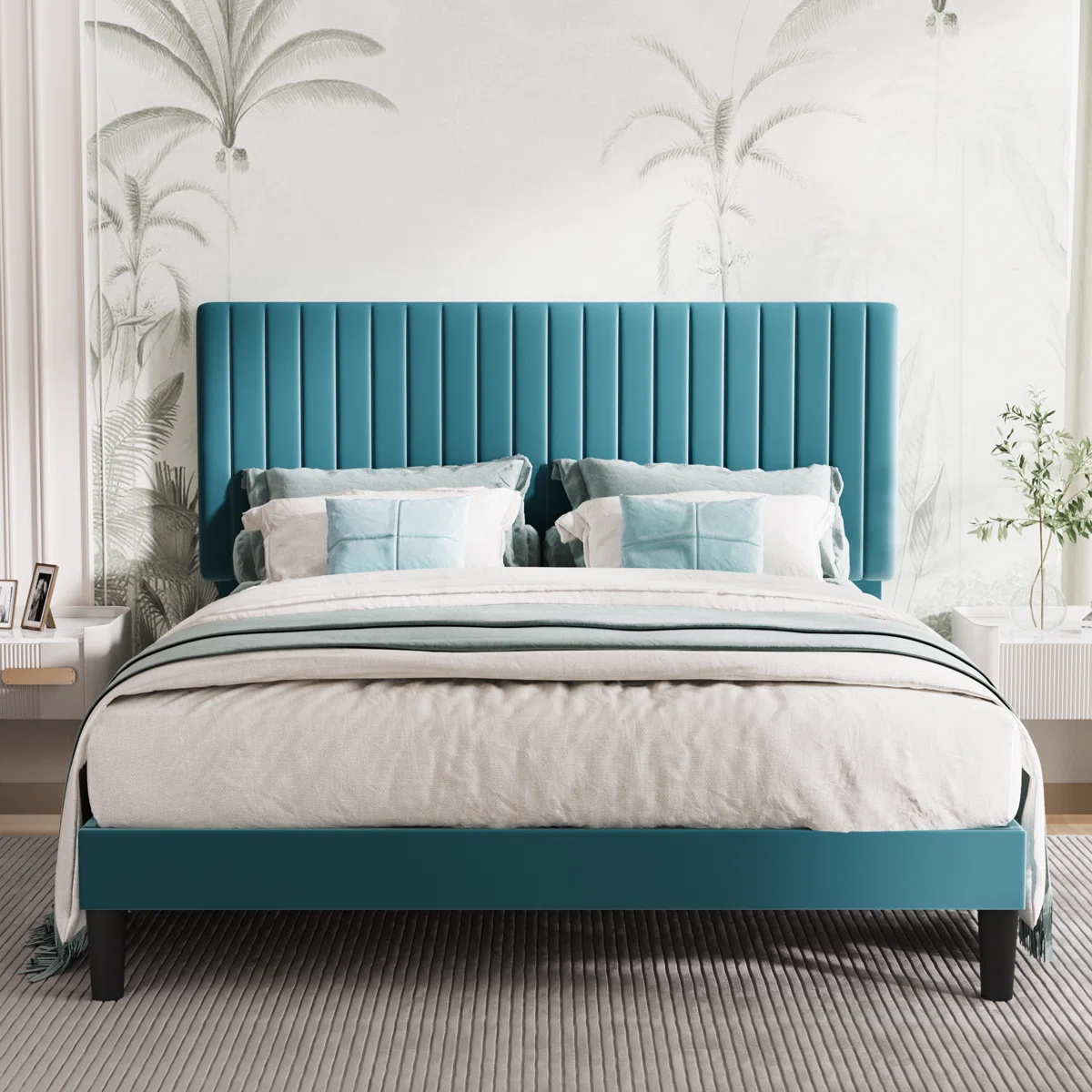 Dunphy+Upholstered+Platform+Bed+with+Adjustable+Headboard-915388888-921796332 (1) Endo acid blue queen size(5 by 6) bed - Image 1
