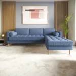 Mesh Cyan Blue (tufted) L-Seat