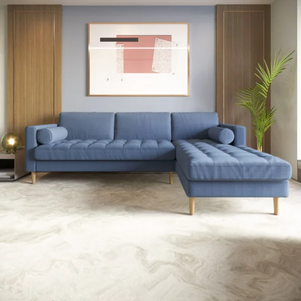 Mesh Cyan Blue (tufted) L-Seat