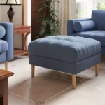 Mesh Cyan Blue (tufted) Ottoman
