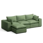 Ringer Basil Green 3 Seater with Ottoman - Image 3