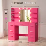 Gina Pink Dressing Table - Image 4