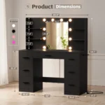 Gina Black Dressing Table - Image 5