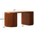 Ruggy Alder Brown Office Desk - Image 7
